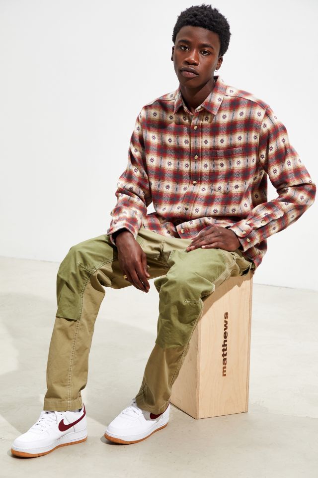 UO Ikat Dobby Flannel Button-Down Shirt  #5