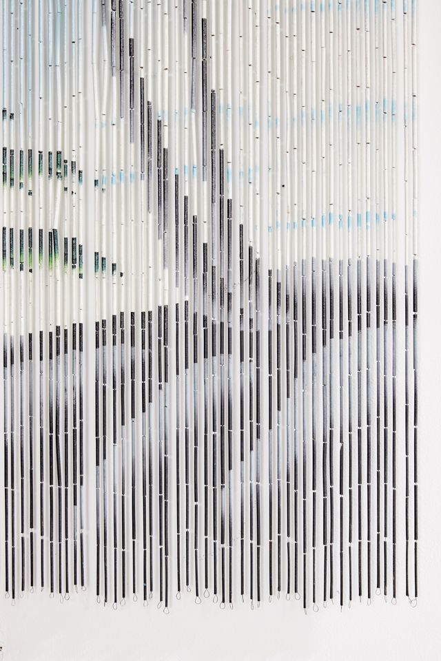 Sunset Palm Bamboo Beaded Curtain | Urban Outfitters