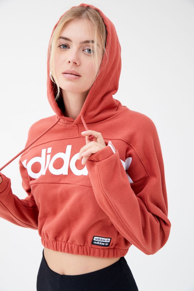 adidas Cropped Hoodie Sweatshirt Urban Outfitters