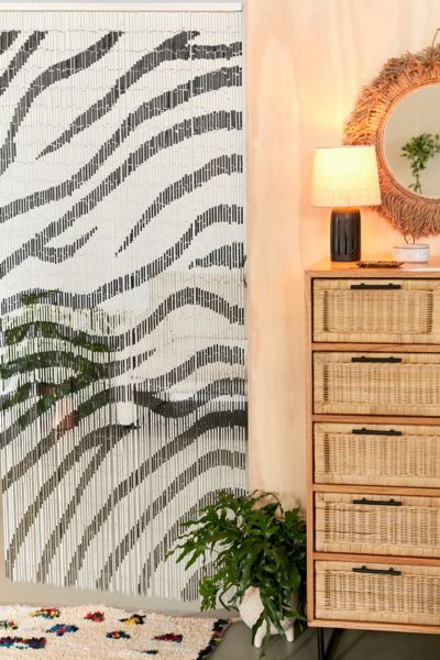 Zebra Bamboo Beaded Curtain | Urban Outfitters