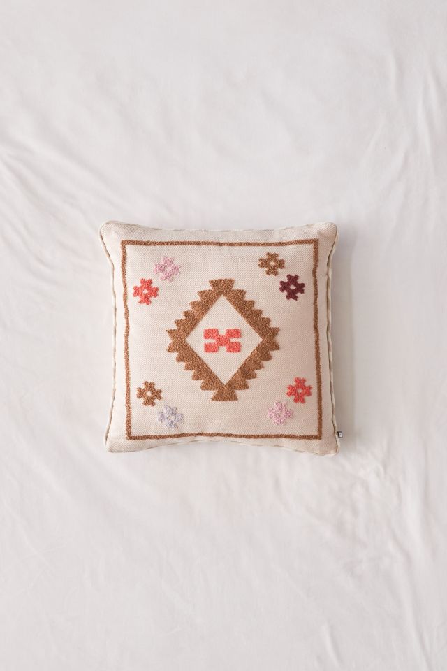 Nisa Crewel Embroidery Throw Pillow #1