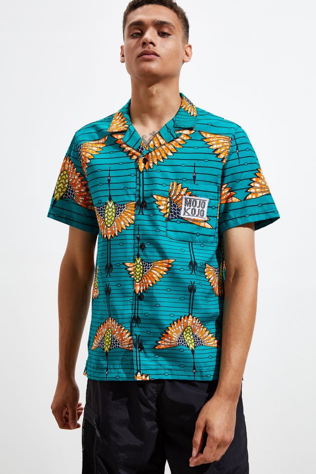 Mojo Kojo UO Exclusive Printed Short Sleeve Button-Down Shirt | Urban ...