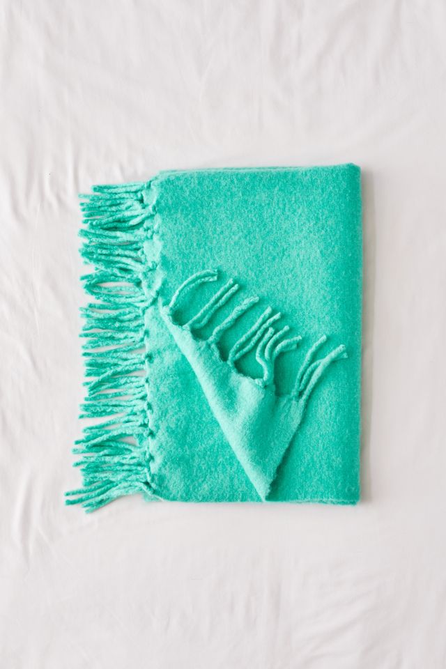 Brushed Fringe Trim Throw Blanket #2