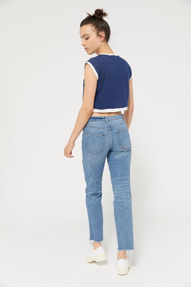 Women's Slim Straight Jeans: Raw-Hem Edition