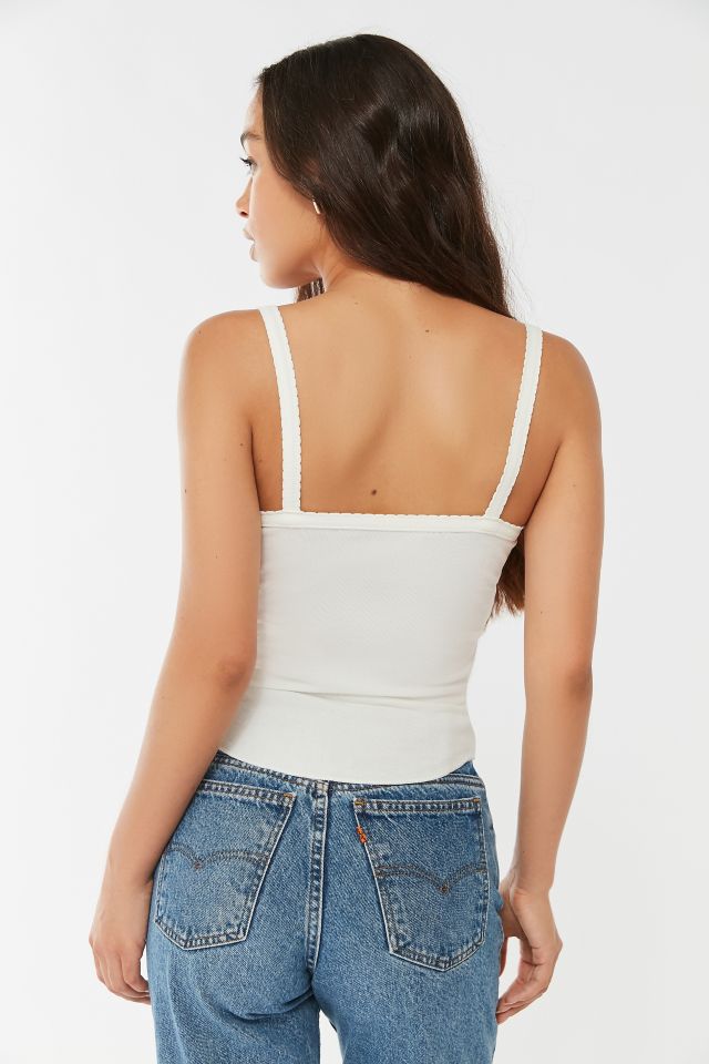 Camisole côtelée et froncée Drew UO #3