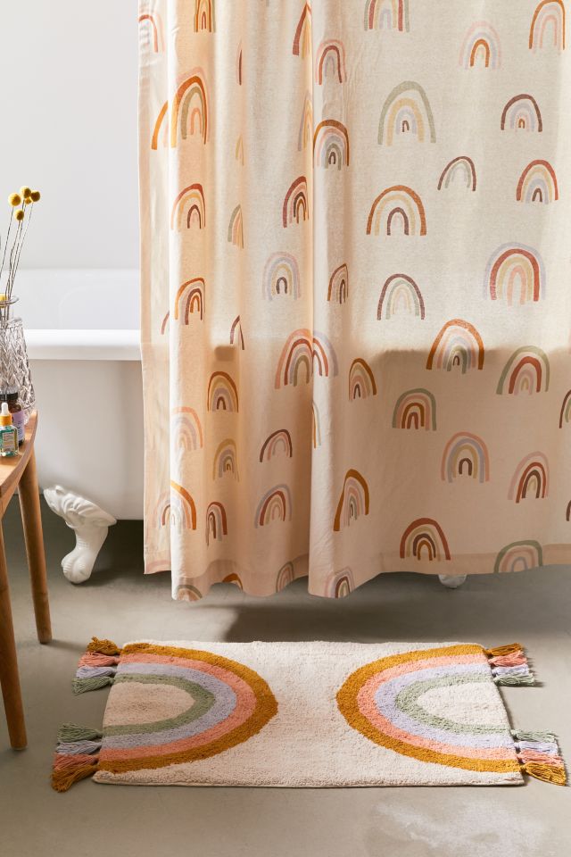 Rainbow Fringe Bath Mat #1