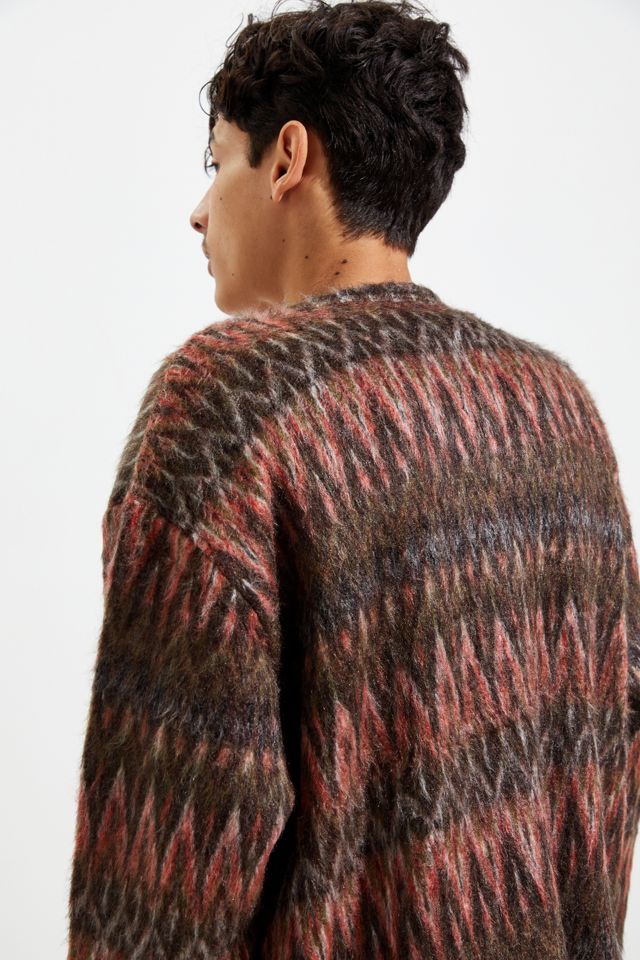 トップス MONITALY Shaggy V Cardigan Multi XL Monitaly Shaggy Cardigan | Urban Outfitters