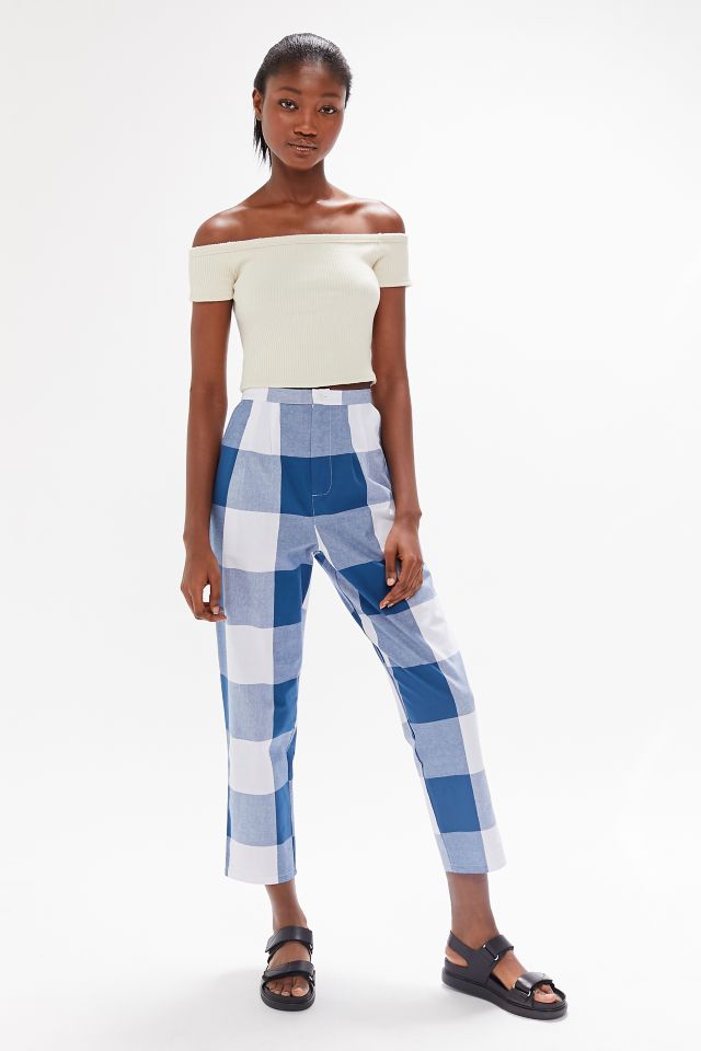 Urban Renewal Remnants Blown Out Gingham Trouser Pant | Urban Outfitters