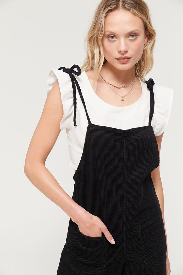 corduroy black overall dress Galaxia | Black & White Polka Dot Maxi Dress With Mesh Skirt