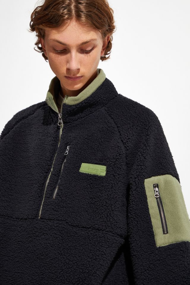 FILA Cozy Sherpa Half-Zip Black Sweatshirt  #4