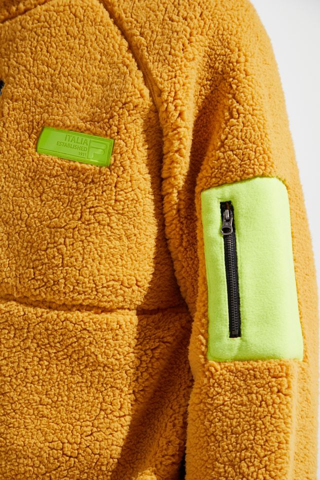 FILA Cozy Sherpa Half-Zip Gold Sweatshirt  #3