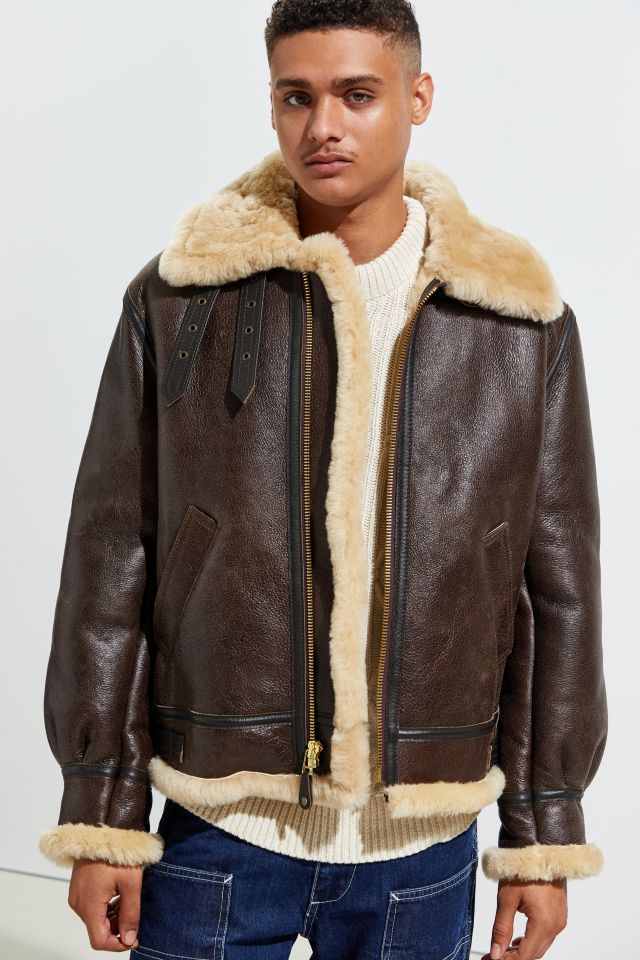 Schott B3 Shearling Leather Bomber Jacket | Urban Outfitters