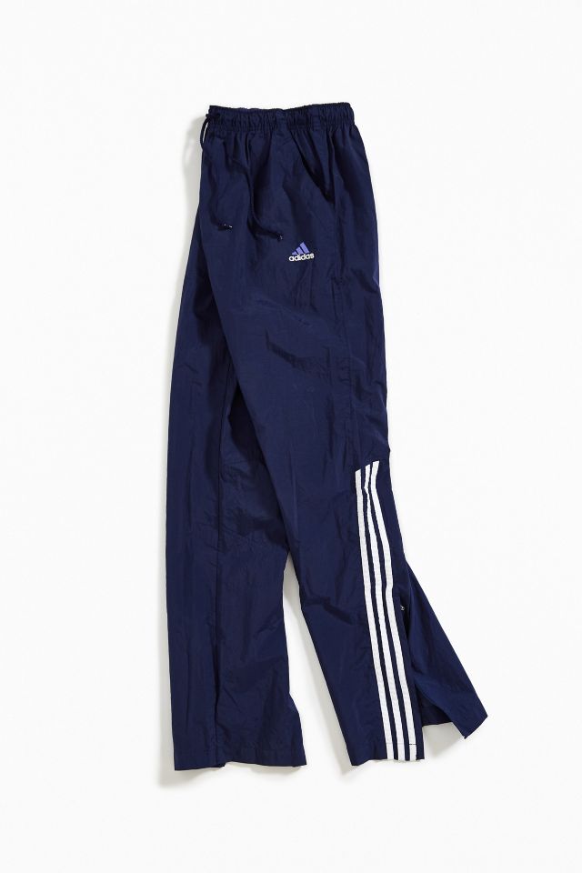 Vintage Adidas Youth Small Nylon Wind Pants Unlined Dark Blue