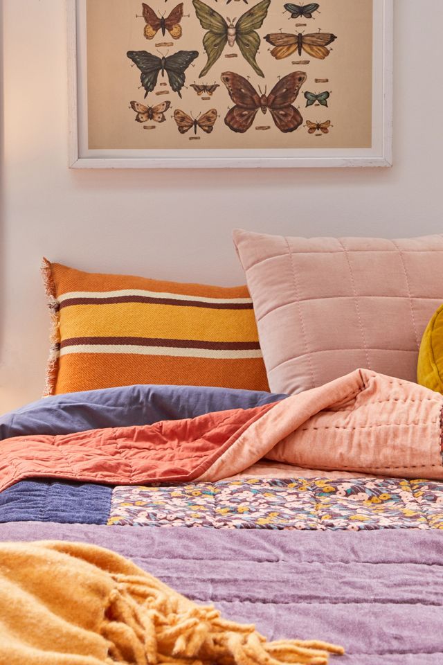 Karena Colorblock Velvet Quilt | Urban Outfitters