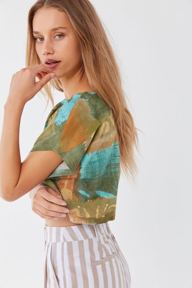 Urban Renewal Remnants Tropical Rayon Cropped Top #2