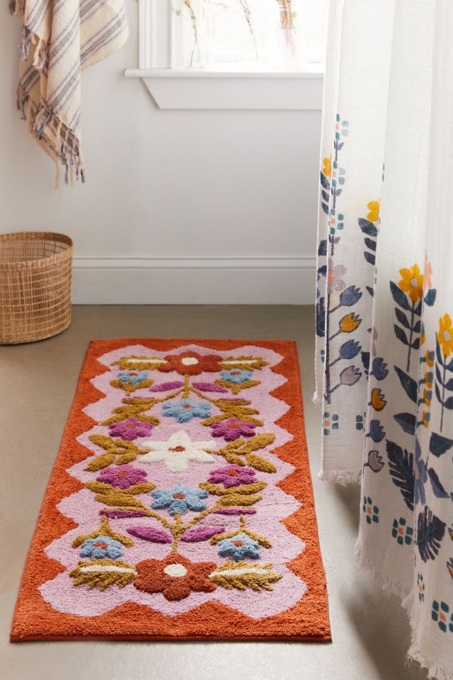 Molly Folk Floral Runner Bath Mat #1