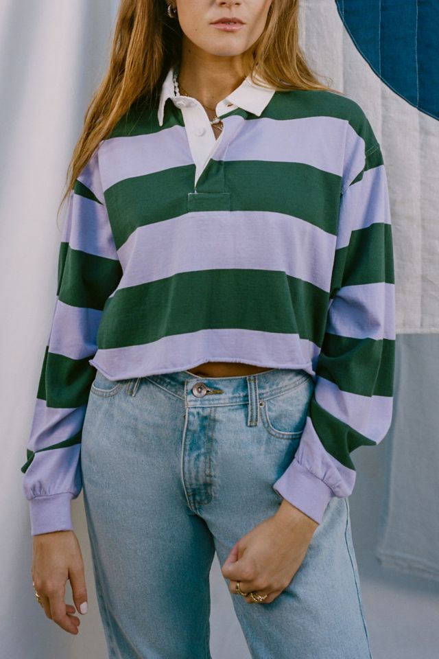 UO Jefferson Cropped Rugby Shirt Urban Outfitters