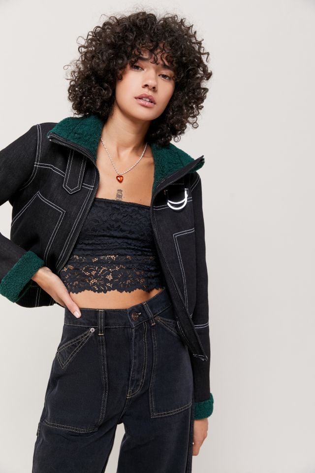 BDG Bexley Cropped Sherpa Lined Utility Jacket | Urban Outfitters Canada