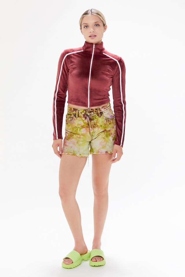 UO Jerri Velour Zip-Up Cropped Jacket #2