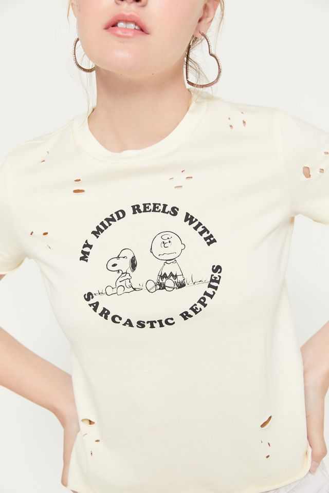 Lazy Oaf X Peanuts Distressed Baby Tee #3