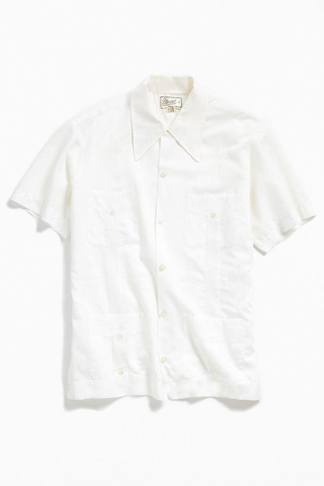 Mens Beige Short Sleeve Guayabera Shirt and Linen Pants Set main image 1