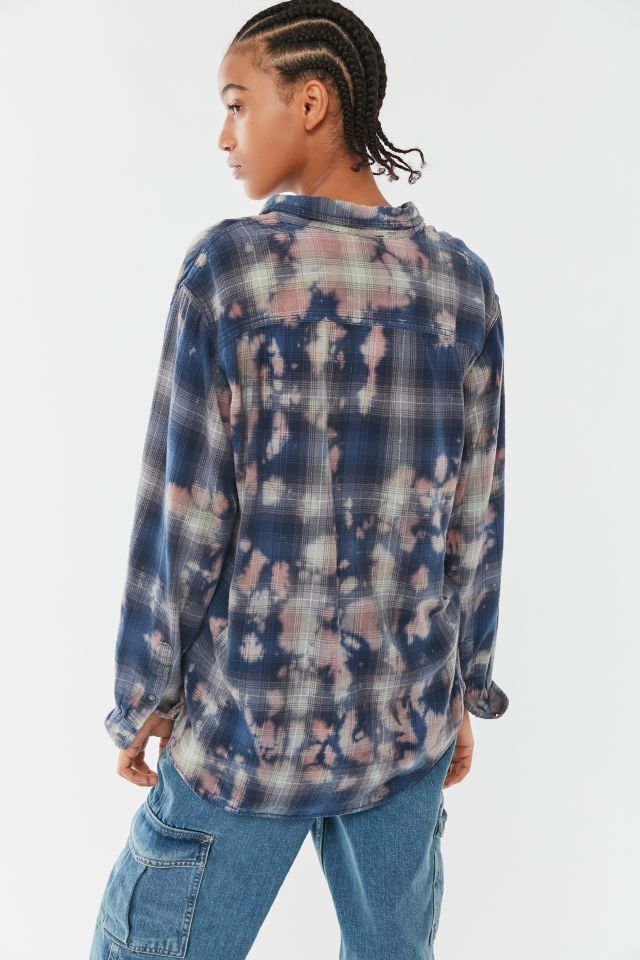 Urban Renewal Recycled Bleach Splatter Flannel Shirt  #3