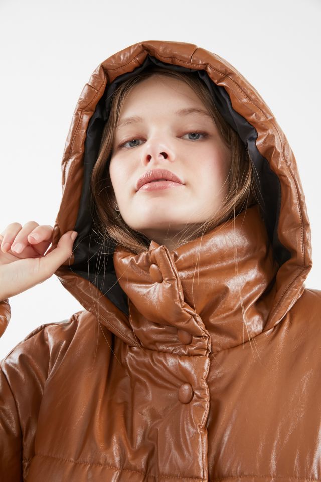 UO Oversized Faux Leather Puffer Coat #2