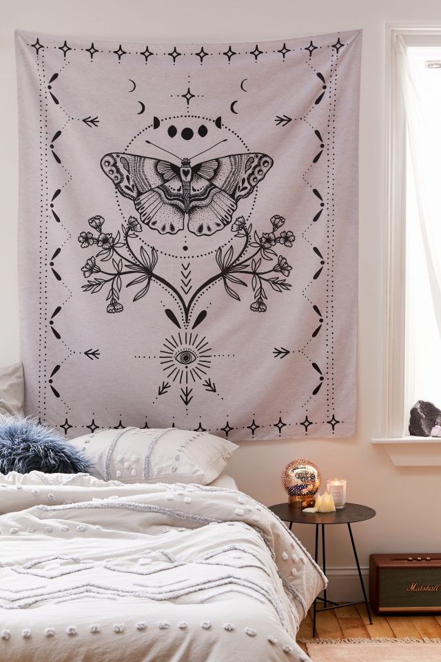 Mermaid And Unicorn For Deny Magical Moth Tapestry | Urban Outfitters