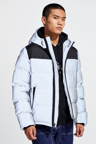 dkny reflective puffer jacket