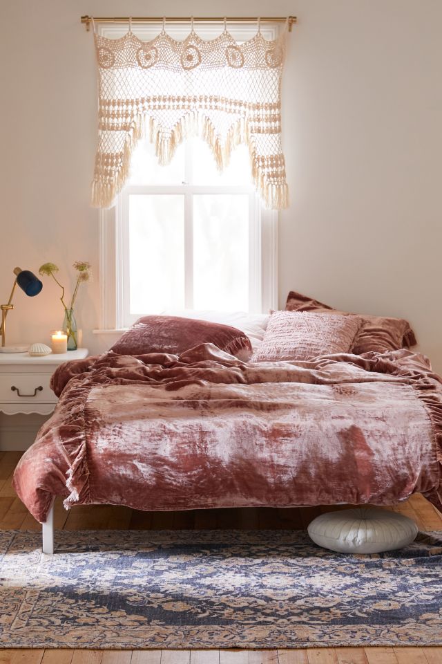Velvet Ruffled Edge Duvet Cover
