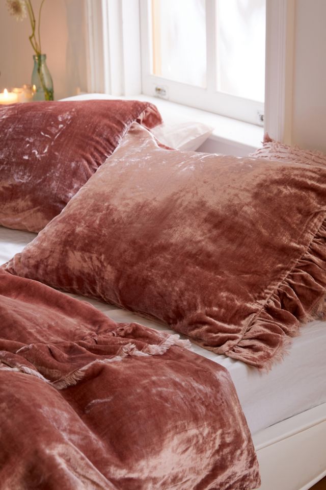 Velvet Ruffled Edge Sham Set | Urban Outfitters
