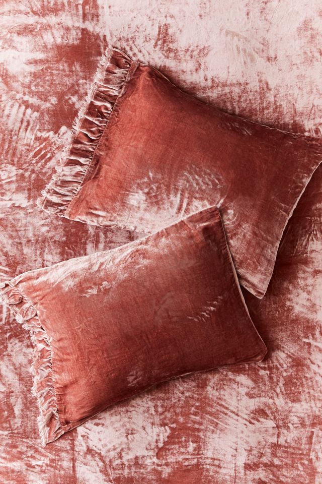 Velvet Ruffled Edge Sham Set | Urban Outfitters