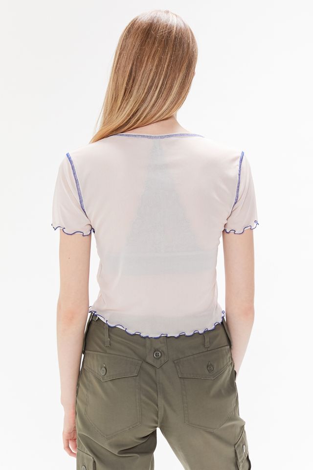 Dragon Mesh Lettuce-Edge Baby Tee #3