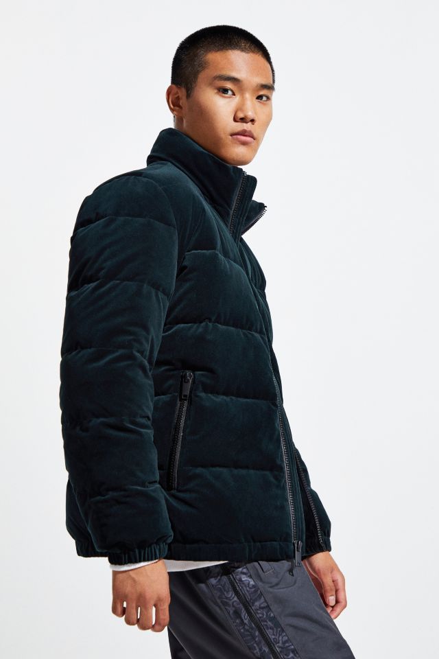 Dkny velvet quilted puffer jacket online