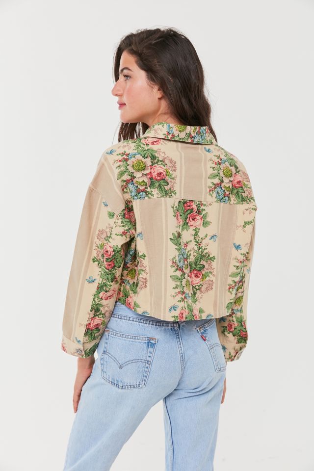 Kimchi Blue Floral Cropped Trucker Jacket #2