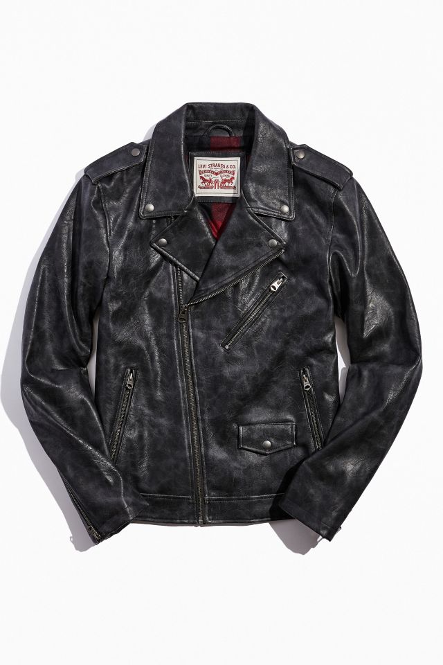 Levi leather 2024 moto jacket