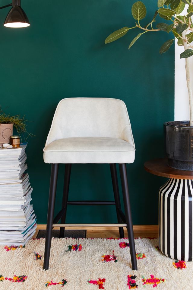 Harlie Velvet Counter Stool Urban Outfitters