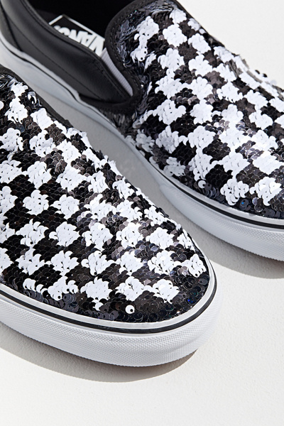 checkered sequin vans
