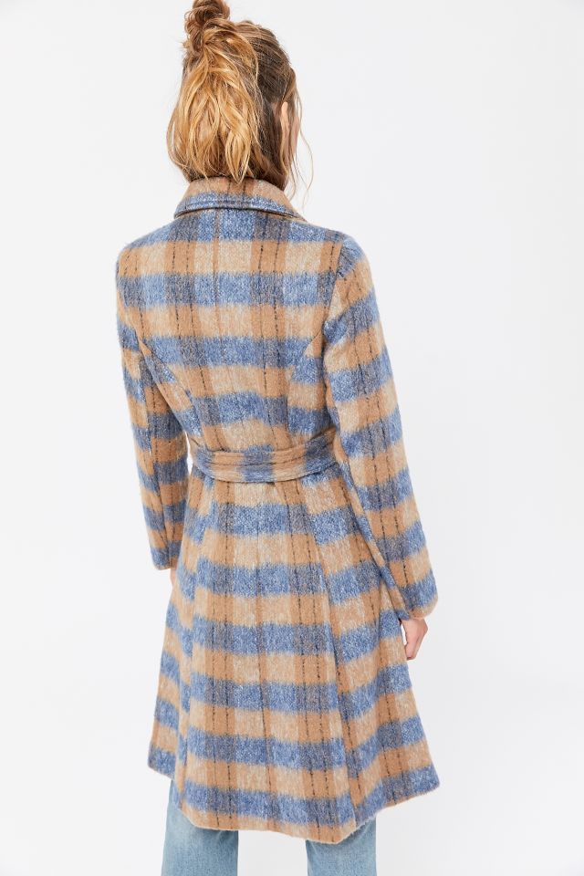 UO Rita Plaid Brushed Wool Coat