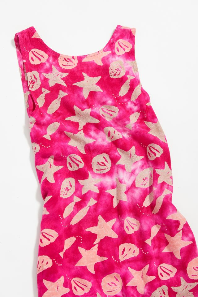 Vintage Pink Star Button-Front Mini Dress #2