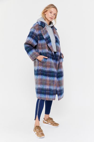 Uo oversized plaid cheap wool overcoat