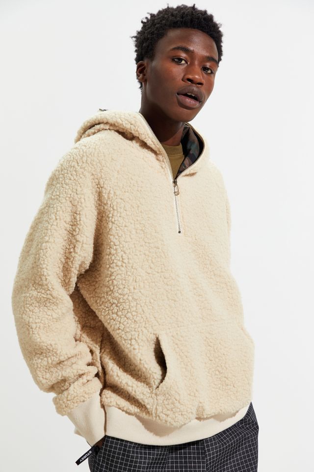 Half zip sherpa hoodie online