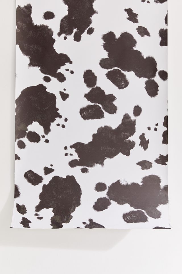 Black Cow Print Wallpaper Removable Peel and Stick Wallpaper 