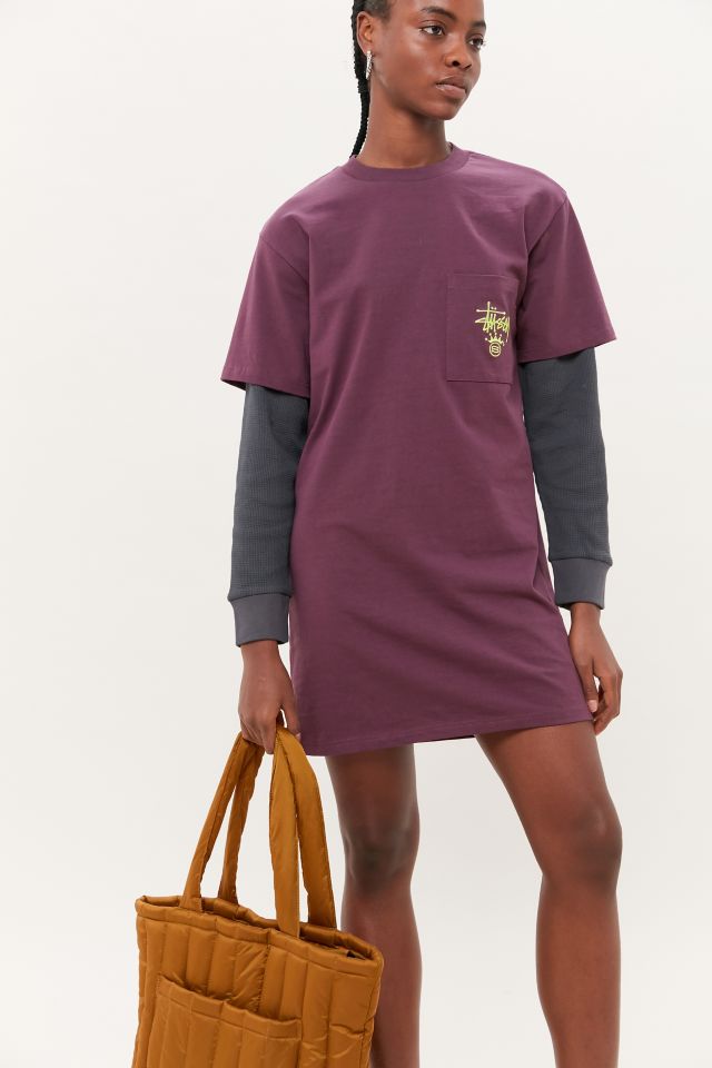 Stussy Neal Twofer Layered Long Sleeve T-Shirt Dress #2