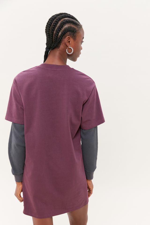 Stussy Neal Twofer Layered Long Sleeve T-Shirt Dress #3