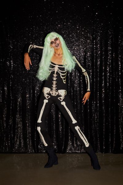 Glow In The Dark Skeleton Bodysuit Halloween Costume