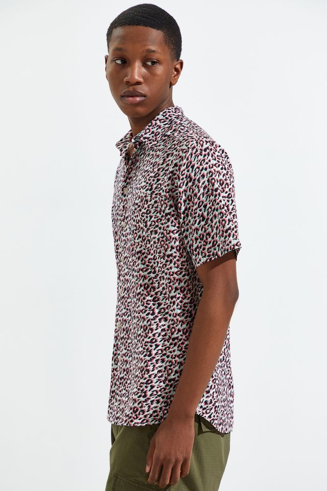 Barney Cools Leopard Holiday Short Sleeve Button-Down Shirt  #2