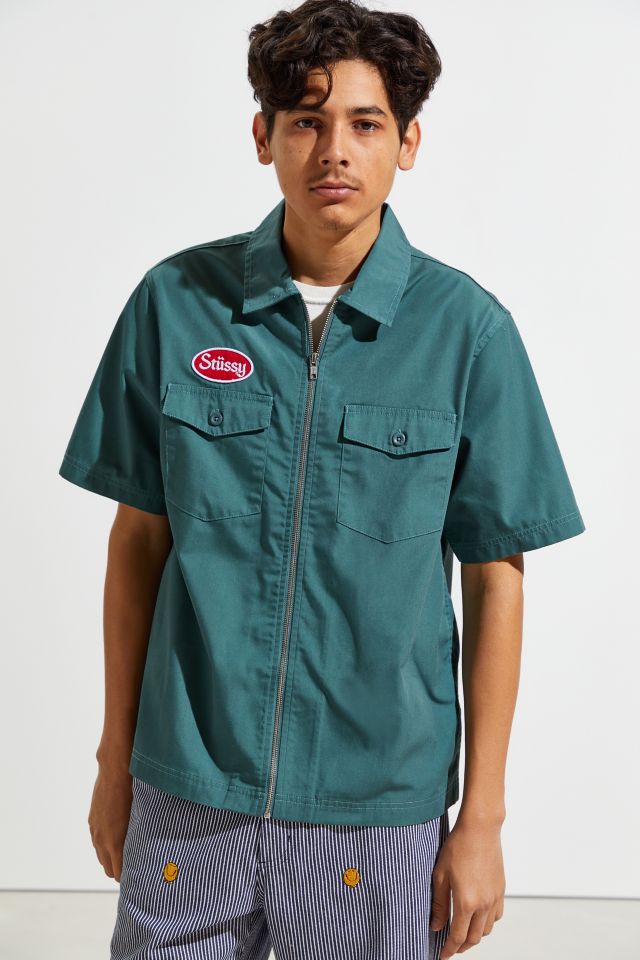 Stussy Garage Short Sleeve Zip-Up Shirt | Urban Outfitters Canada