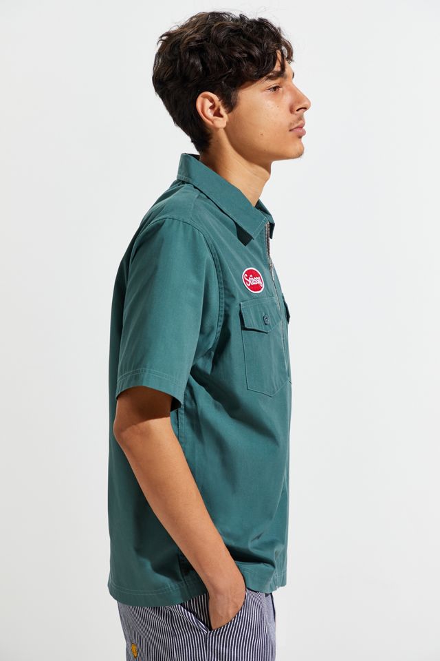 Stussy Garage Short Sleeve Zip-Up Shirt | Urban Outfitters