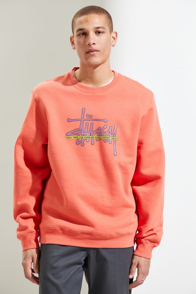 Stussy Arch Logo Crew Neck Sweatshirt, Urban Outfitters